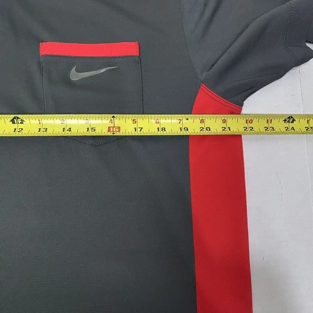 Nike Dri Fit Performance Mens Medium Golf Polo Shirt Dark‎ Gray Tiger Woods